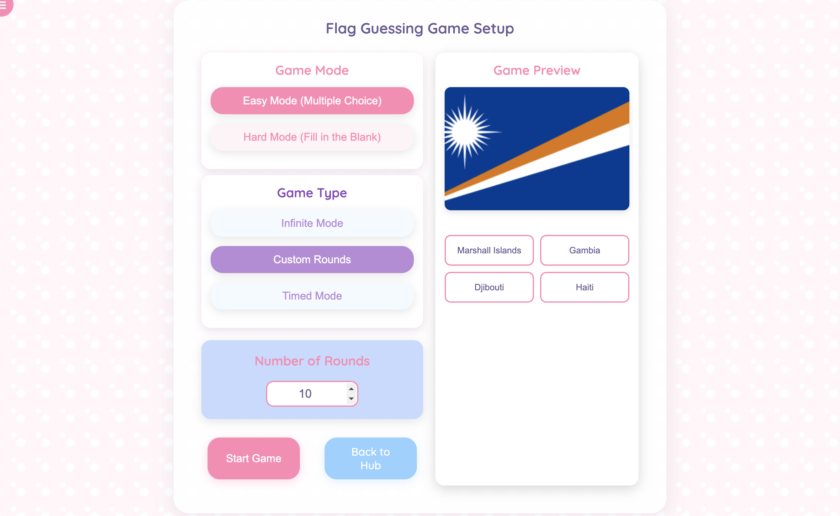 Guessing Game Hub Preview